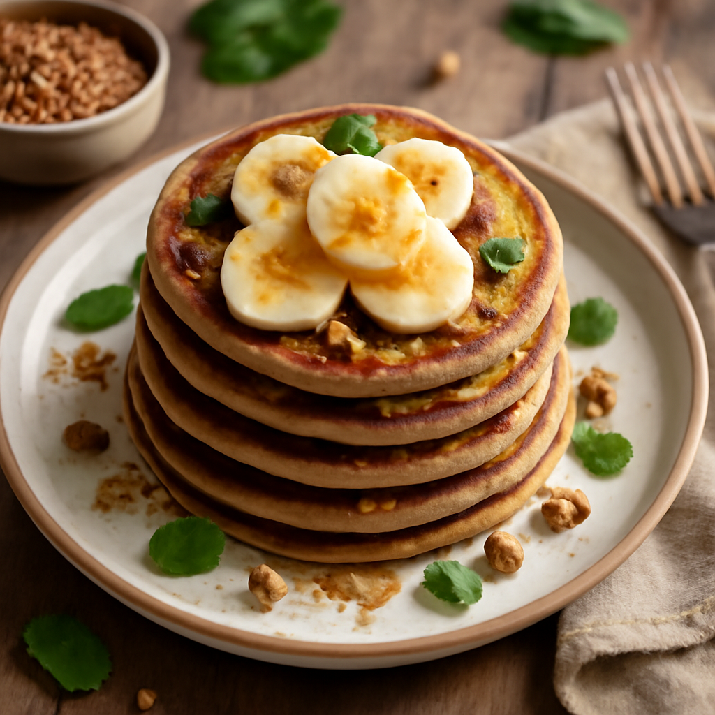 Healthy Buckwheat Flour Banana Pancakes
