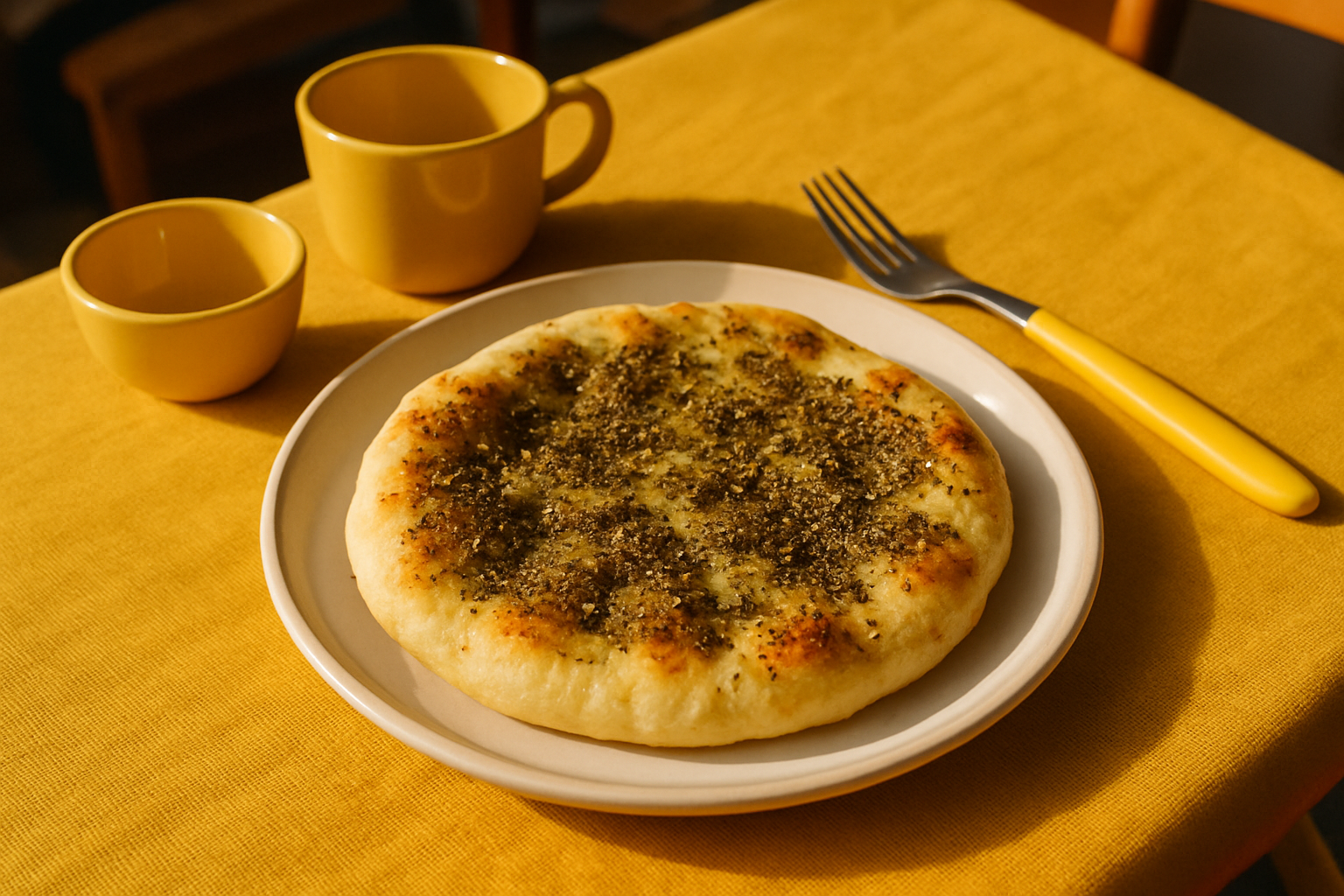 Thyme-Infused Lebanese Pita Bread