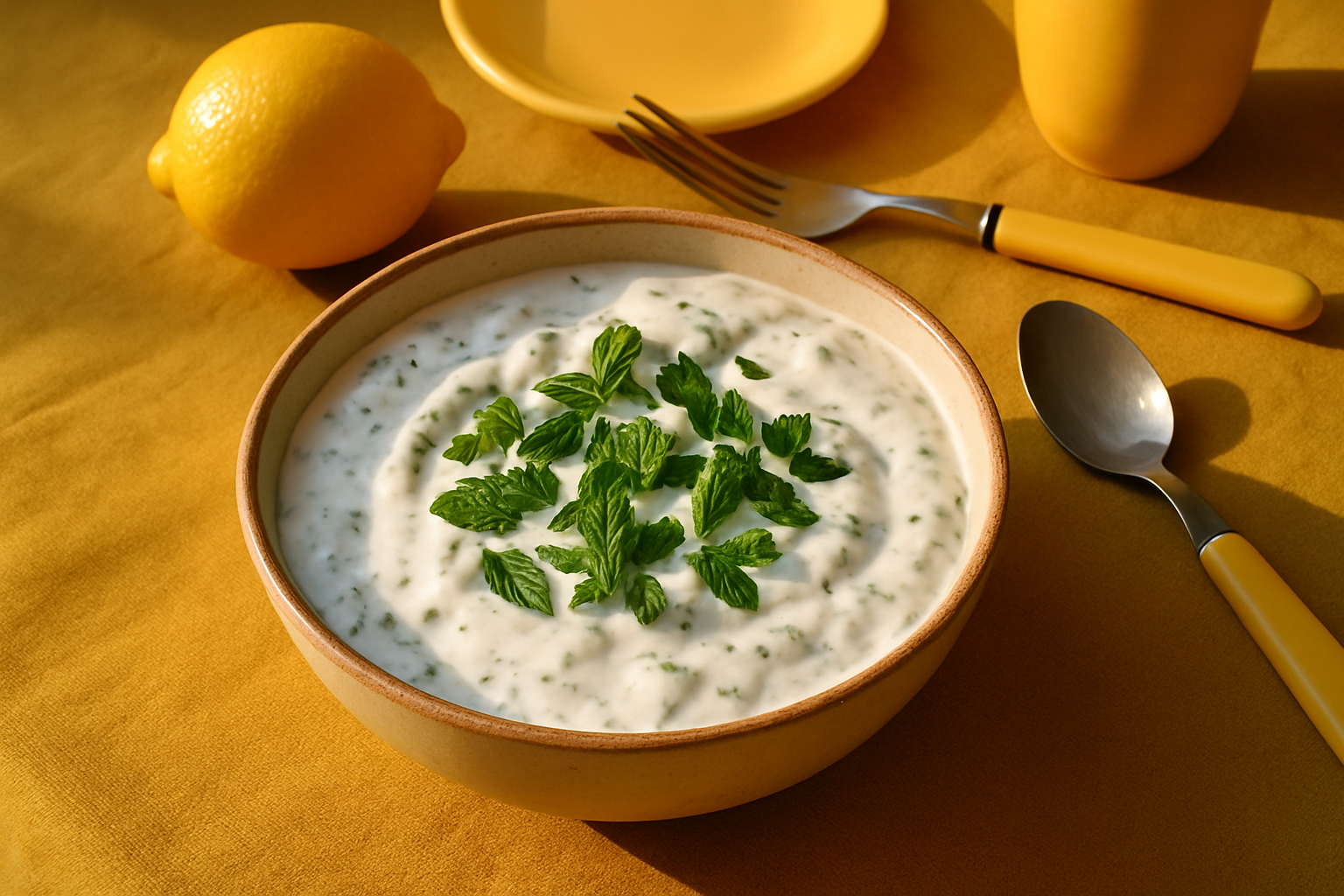 Moroccan White Sauce with Mint and Yogurt