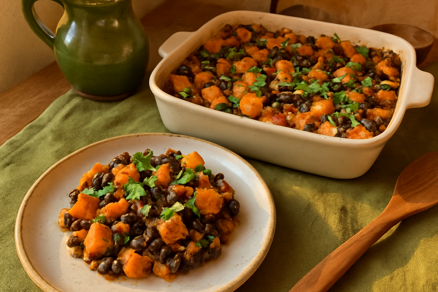 Maui Sweet Potato and Black Bean Casserole