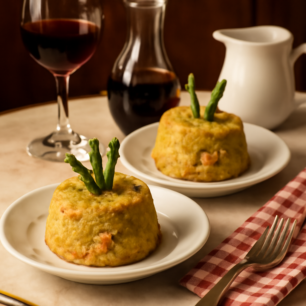 Asparagus and Prawn Flans Or Pudin De Esparragos Verdes Y Gambas!