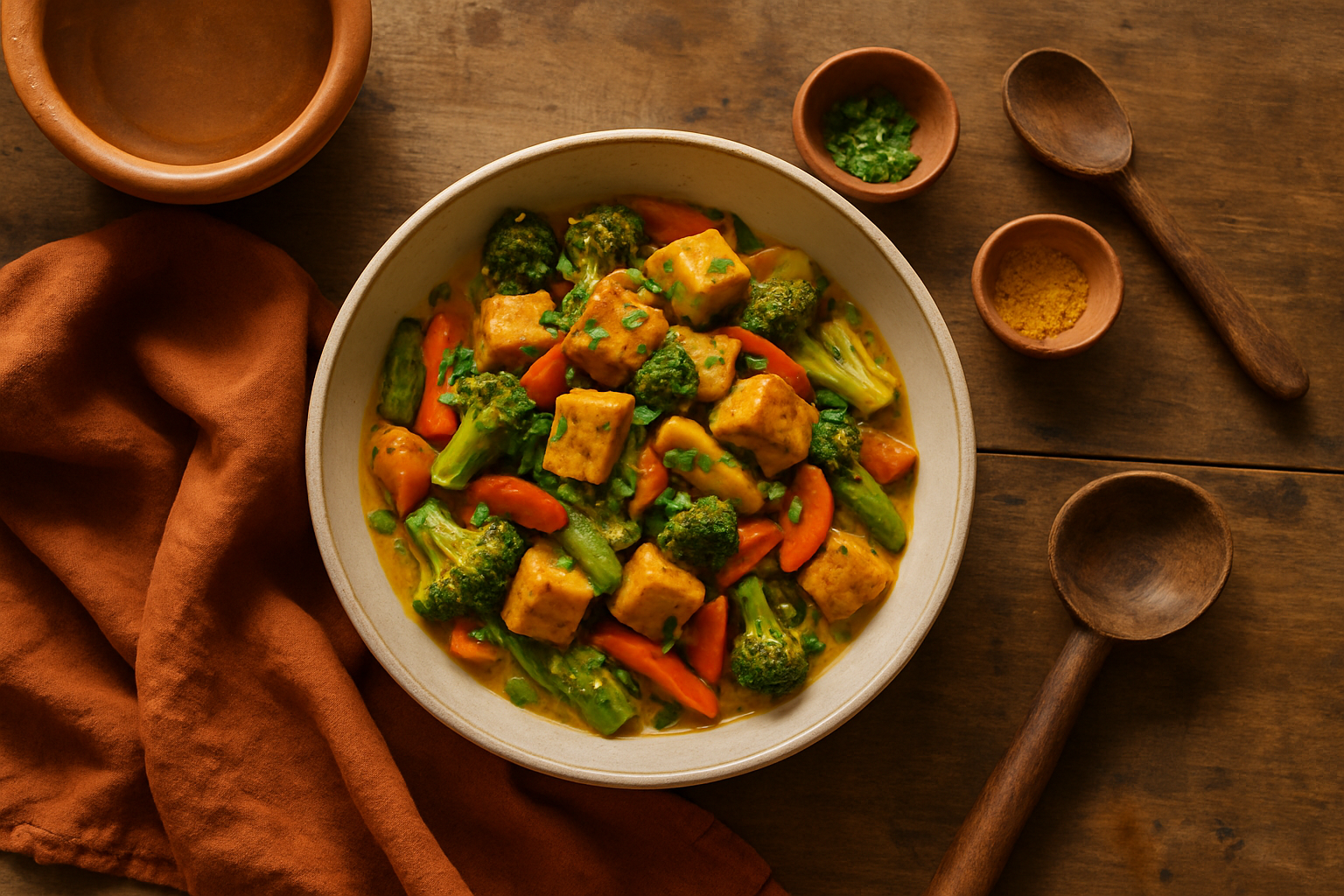 Spicy Turmeric Coconut Tofu Stir-Fry