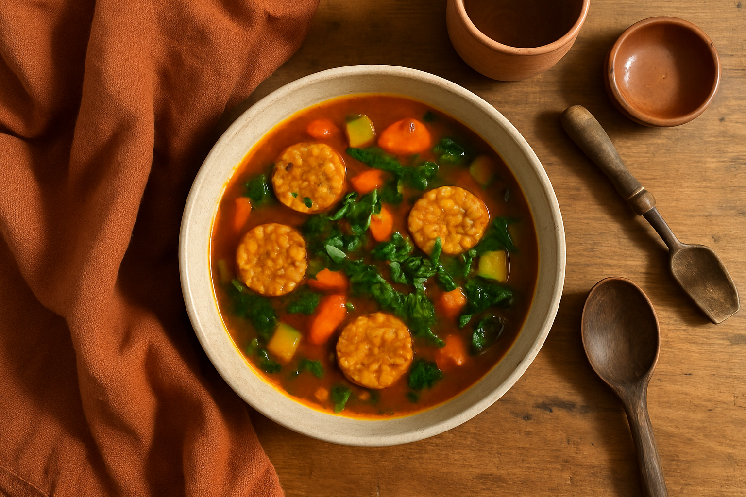 Spicy Tempeh Kordial Soup