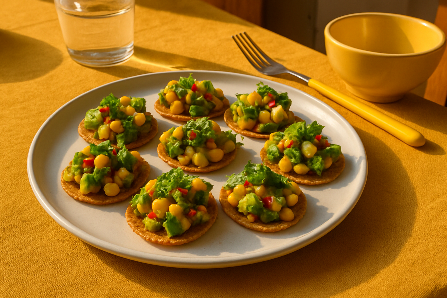 Spiced Corn and Avocado Bites