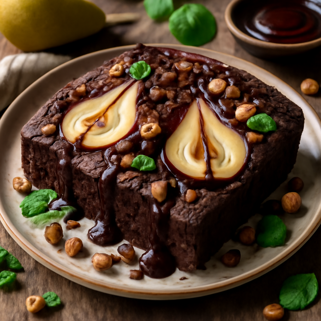 Chocolate Hazelnut Pear Cake