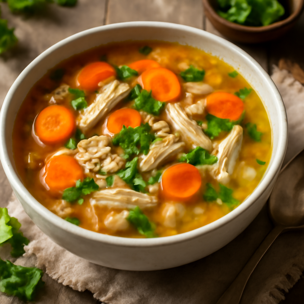 Carrot, Chicken and Barley Soup