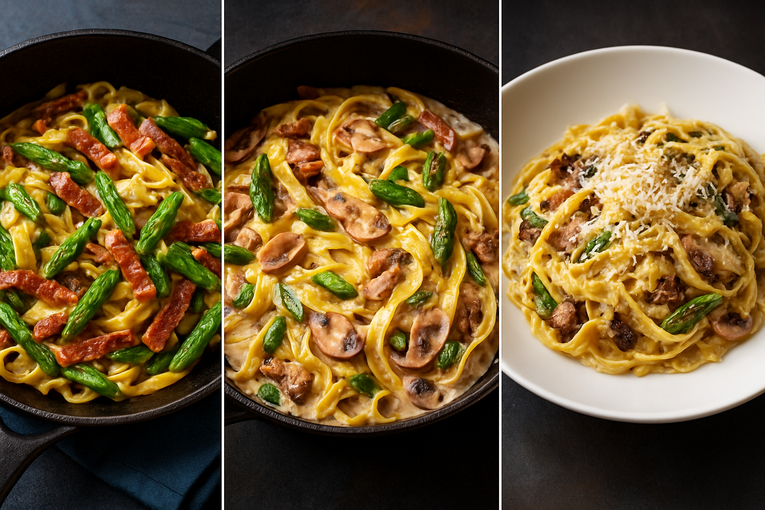 Savoy Cabbage, Mushroom and Salami Pasta